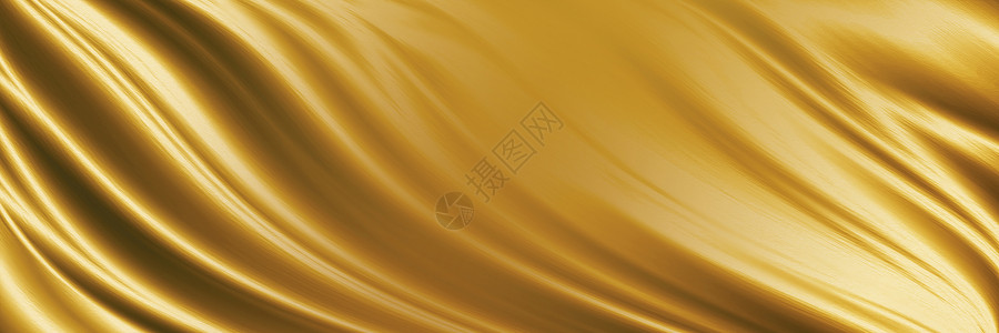黄色纹理曲线金色织物纹理背景 3D 它制作图案海浪插图布料纺织品丝绸金子波浪状曲线材料黄色背景