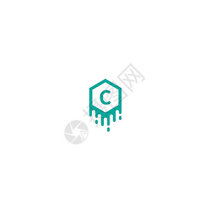 绿色设计概念中的字母 C 标识创造力商业公司插图互联网奢华艺术圆圈营销字体背景图片