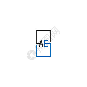 AE 标志字母设计概念品牌身份商业圆圈标识字体互联网技术创造力黑色背景图片