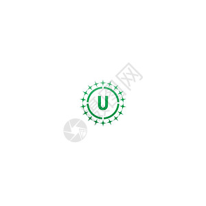 渐变颜色的 Circle U 标志字母设计概念坡度字体圆圈营销黑色艺术衬线体插图创造力商业背景图片