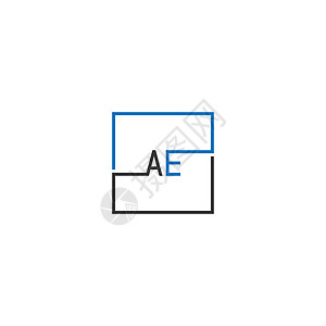 AE 标志字母设计概念技术圆形创造力商业网络字体圆圈互联网公司插图背景图片