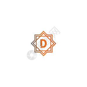 方形 D 标志字母设计正方形营销插图字体橙子品牌互联网创造力艺术标题背景图片