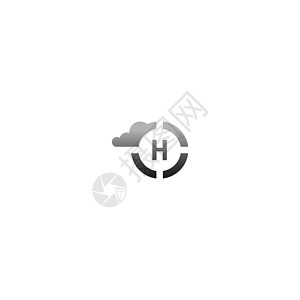 渐变颜色的 Circle H 标志字母设计概念品牌网络创造力奢华黑色标识商业坡度艺术营销背景图片