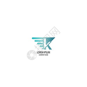 三角形 K 标志字母设计黑色艺术技术营销品牌商业插图标识创造力坡度背景图片