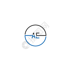 AE 标志字母设计概念互联网品牌商业标识网络字体圆圈公司技术黑色背景图片