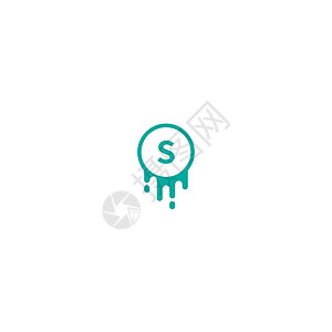绿色设计概念中的字母 S 标识品牌小号插图商业圆圈正方形标题衬线体营销艺术背景图片