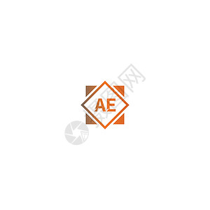 方形 AE 标志字母设计商业字体营销黑色插图互联网艺术网络标题品牌背景图片