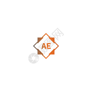 方形 AE 标志字母设计奢华插图网络圆圈商业标题字体公司营销技术背景图片