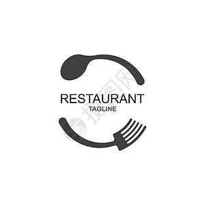 咖啡馆或餐馆的抽象标志工具食物菜单早餐桌子团体餐饮插图午餐盘子背景图片