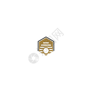 蜂窝 logoleaf 蜂蜜标志图标设计概念食物蜂巢昆虫标签卡通片标识徽章产品农业蜜蜂背景图片