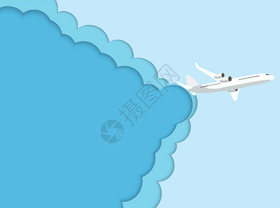 假期快递通知飞行飞机快递运输概念 它制作图案矢量插图航空公司白色航班飞机场乘客商业盒子喷射空气插画