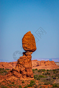 Arches国家公园的平衡岩石国家摇滚风景旅游地点地标水平家公园地方砂岩背景图片