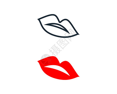 制茶大师女性嘴唇图标矢量标志模板插图设计设计图片