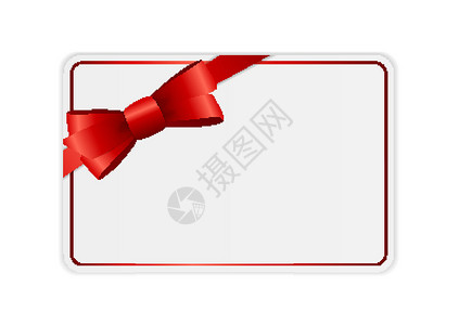 用弓和丝带的空白礼品卡模板 您的业务的矢量图餐厅展示金融价格优惠券礼物商业邀请函市场卡片背景图片