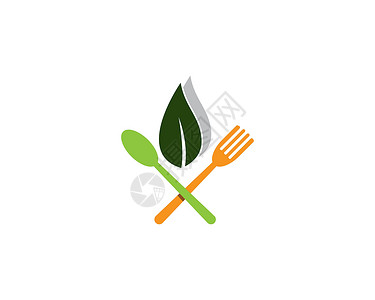 绿色叉子叉子和勺子图标 vecto绿色食物食堂桌子白色咖啡店服务黑色餐厅插图插画
