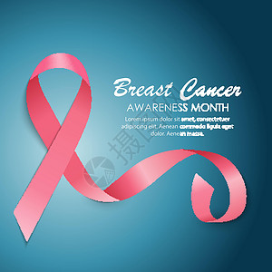 乳腺癌宣传月粉红丝带背景 矢量图案制作医疗帮助徽章生活药品插图女性胸部生存粉色背景图片