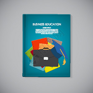 金融企业画册封面图片具有商业教育理念的书籍封面模板 教育的趋势和创新 它制作图案矢量插画