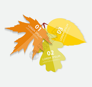 用于商业矢量图的秋叶信息图表模板  EPS1树叶数字网站技术小册子报告卡片推介会插图创造力背景图片