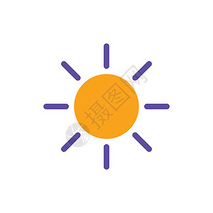 太阳矢量字形图标 好天气的象征圆形日落插图日出预报晴天气候气象天气阳光背景图片