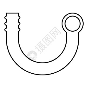 支管轮廓轮廓图标黑色矢量插图平面样式图像下水道配件球座塑料弯头阀门管子工业通风建造背景图片