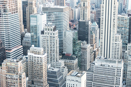 美国纽约州纽约 - 2019年5月17日 纽约市摩天大楼 在曼哈顿市中心蓝色的高清图片素材