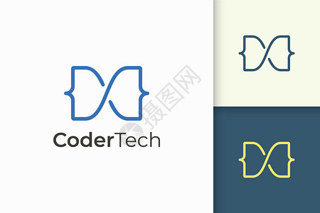科技企业宣传片脚本科技公司的程序员或开发人员标志简单而现代电脑程序商业工程师代码网站机构工作室学习技术设计图片
