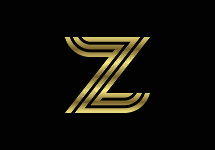 金色标志金色大写字母 Z  创意线条字母设计标志海报邀请的图形字母符号 它制作图案矢量标识创造力广告商业教育网络黑色公司身份艺术插画