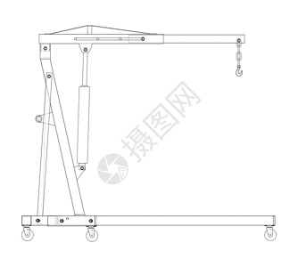 发动机吊具 韦克托中心3d检查维修工具车站服务引擎运输草图设计图片