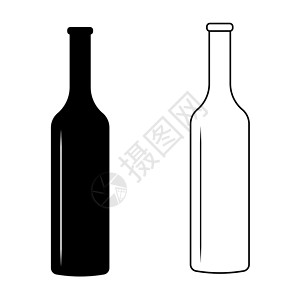 乐堡啤酒设置带有眩光矢量标志图标的酒瓶酒瓶简单设计插画