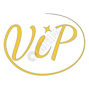 会员标志图标标志 VIP 非常重要的人矢量书法字 vi插画