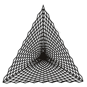 素材网素描黑白催眠背景 矢量插图织物钻石纺织品漩涡格子黑色长方形条纹螺旋魔法插画