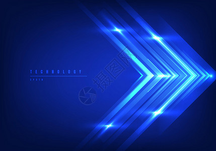 猴赛雷抽象数字技术概念蓝色箭头线速度运动数据在深蓝色背景下的光速运动设计图片
