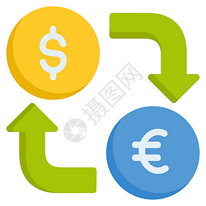 货币兑换图标设计平面颜色样式投资插图钱包银行现金财富金融卡片内衬经济设计图片