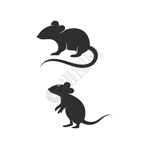 老鼠剪影运动绘画高清图片