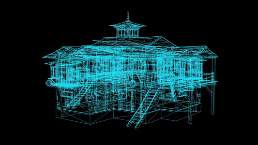 黑白图画素材3 d 插图  以非常详细的方式绘制楼层设计的技术图画测量地面房地产工程打印草图公寓框架艺术建筑背景