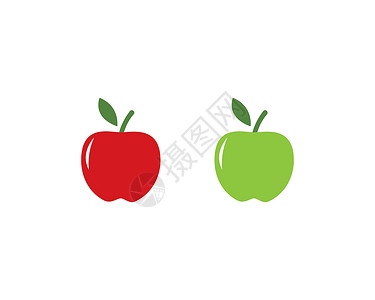 苹果图标矢量农业营养红色食物叶子饮食商业水果插图绿色背景图片