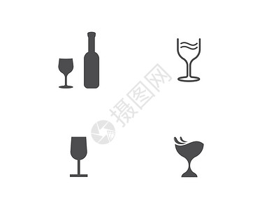 葡萄酒收藏葡萄酒日志酒吧叶子质量标签收藏店铺横幅装饰品标识酒厂插画