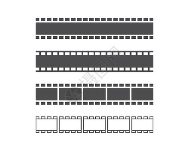 煎带子幻灯片矢量模板相框带子视频正方形地带电影条纹塑料照片摄影插画