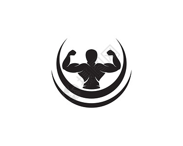 健美运动员健美日志男性举重男人冠军徽章身体手臂建设者二头肌插图插画