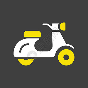 滑板车助力车平面矢量图标隔离运输标识摩托车驾驶发动机插图旅行送货车辆速度背景图片