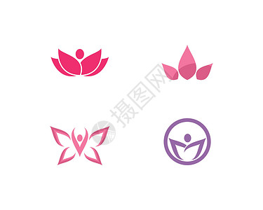 莲花标志模板精品标识冥想瑜伽药品百合商业玫瑰温泉按摩背景图片