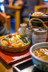 传统京都式的千叶面蔬菜绿色水平文化美食面条餐厅城市高清图片