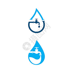 水暖维修水暖标志矢量图标设计它制作图案水滴汽油工程商业气体机械燃料海浪服务工作插画