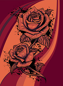 玫瑰花卉矢量玫瑰花卉艺术和它制作图案邀请函庆典花园花束植物群手绘脆弱性墙纸收藏婚礼背景图片