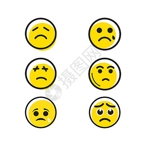 买它表情悲伤的情绪矢量图标设计它制作图案符号孤独幸福表情插图漫画媒体按钮演讲眼睛插画