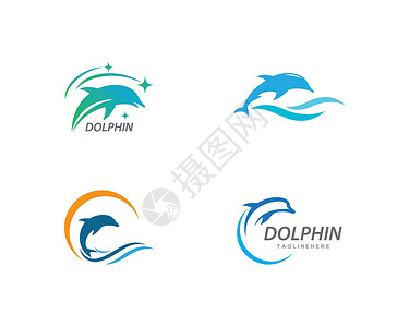 古海温泉海豚标志图标 vecto酒店荒野圆圈跳跃公司海洋潜水蓝色海浪海滩设计图片