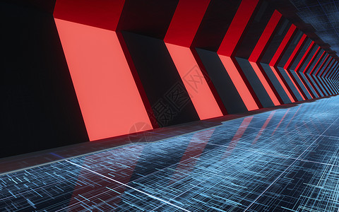 未来未来房间 3d 渲染的隧道科学车站建筑建筑学走廊建造插图科幻广度小说背景图片