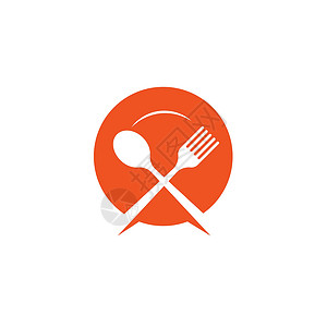 盘子叉子叉子 勺子图标矢量图解设计模板午餐用餐派对白色菜单插图餐厅用具刀具面条插画