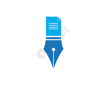 蓝色钢笔钢笔标志 vecto艺术工具合同办公室墨水作者公司插图笔尖商业设计图片
