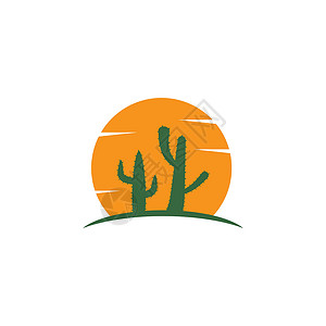 仙人掌标志模板花园植物群商业沙漠植物艺术咖啡店生长插图品牌背景图片